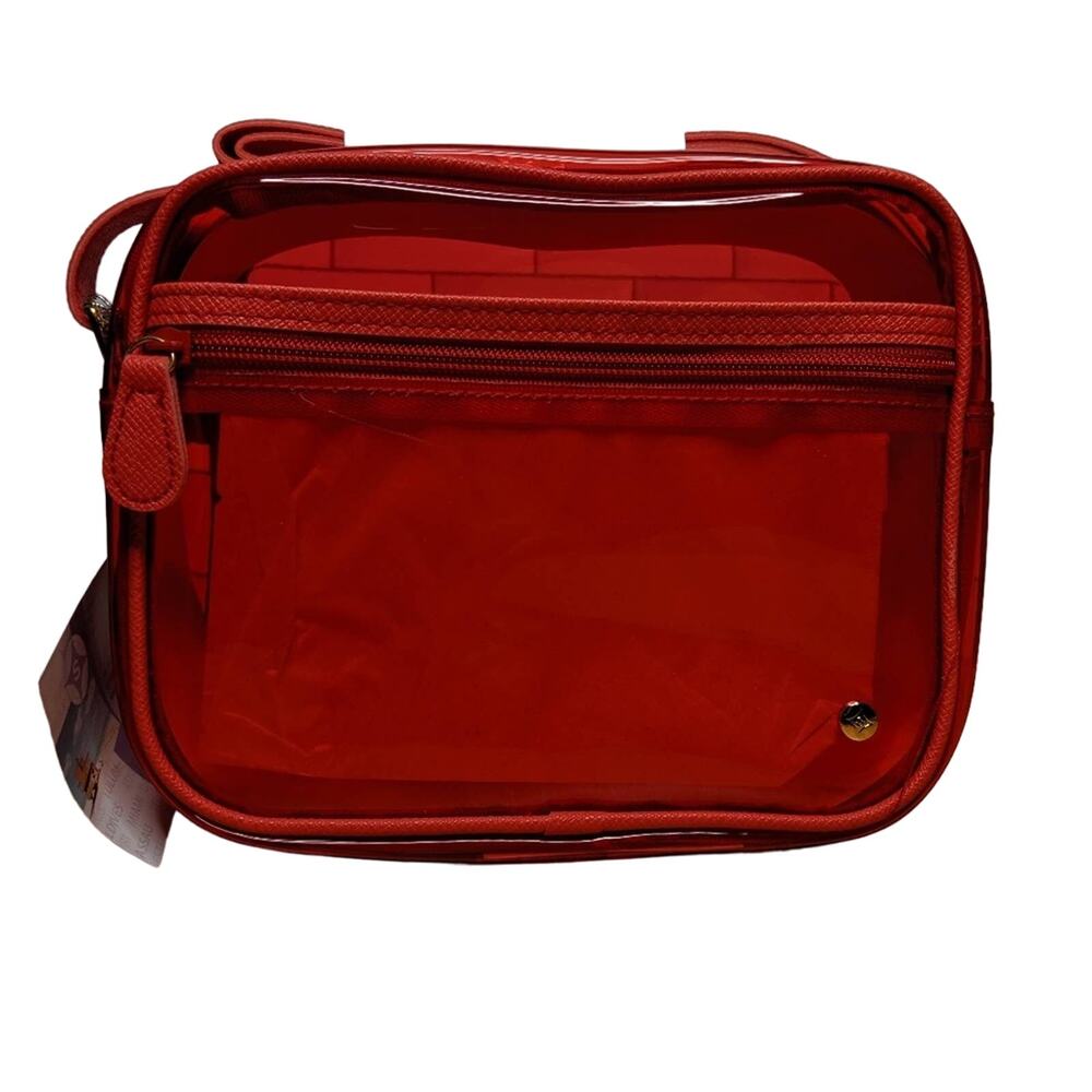 Stephanie Johnson Camera Crossbody Bag Red Translucent New